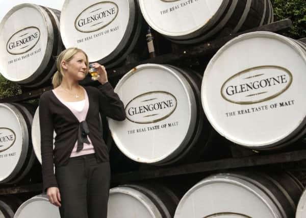 Sarah Bottomley enjoys a dram at Glengoyne Distillery, near Killearn. Picture: Robert Perry