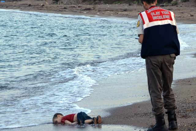 The lifeless body of 3-year-old Aylan Kurdi found on a Turkish Beach. Picture: AP