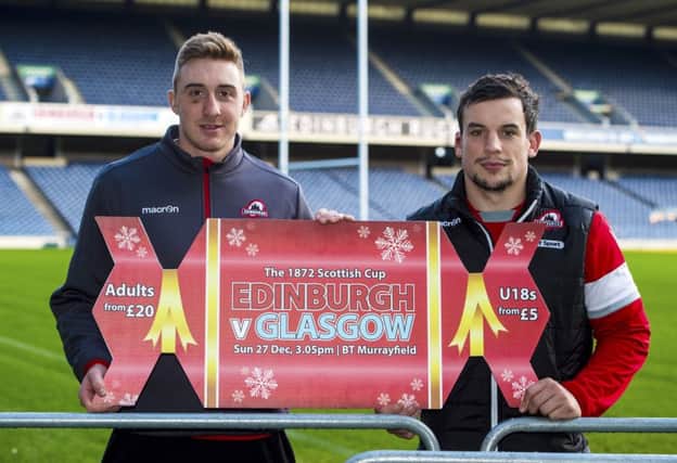 Edinburgh Rugby's Dougie Fife (left) joins John Hardie to preview their side's festive derby with Glasgow Warriors. Picture: SNS