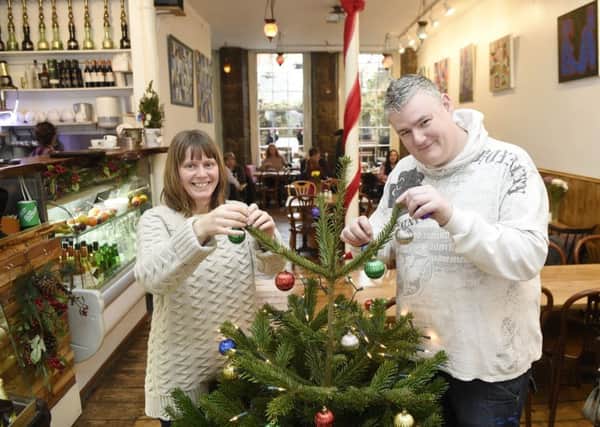 Eileen Inglis is organising the Christmas dinner for the foodbank with chef Colin Hinds. Picture: Greg Macvean
