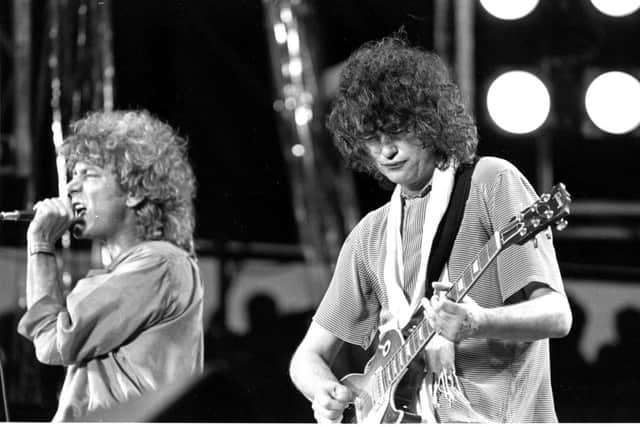 Singer Robert Plant, left, and guitarist Jimmy Page of Led Zeppelin. Picture: AP