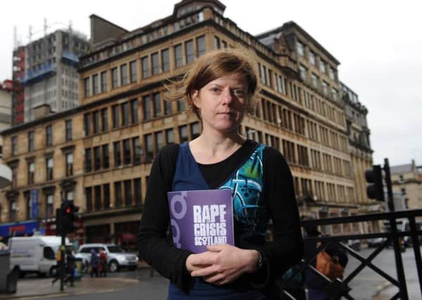 Sandy Brindley of Rape Crisis Scotland outside her office in Glasgow.  Picture  Robert Perry