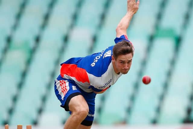 Chris Woakes of England bowls during England nets and training session at Sahara Stadium Kingsmead. Picture: Getty Images