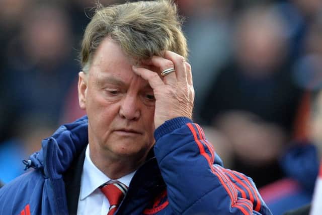 Louis van Gaal has overseen four straight defeats and desperately needs his side to halt the run against Chelsea this evening. Picture: Getty