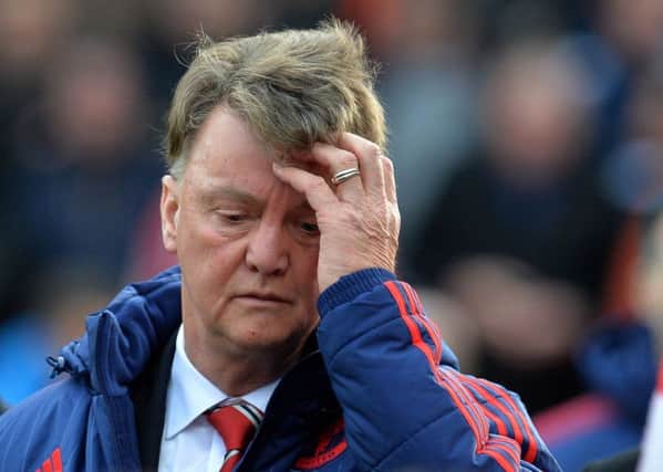 Louis van Gaal has overseen four straight defeats and desperately needs his side to halt the run against Chelsea this evening. Picture: Getty
