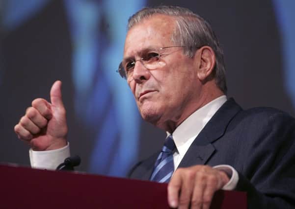 Donald Rumsfeld's comments could apply to new bill. Picture: AP Photo/Ed Wray