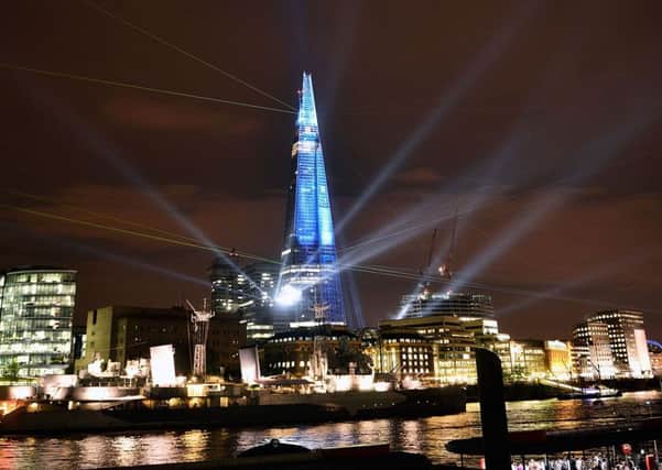 The Shard on Londons Southbank, the European Unions tallest building, will turn blue for Unicefs New Year campaign. Picture: Getty Images