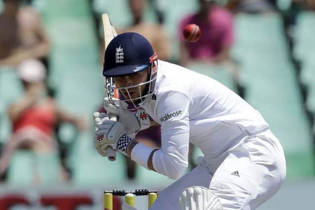 England batsman Alex Hales is forced to take evasive action as Dale Steyn sends down a bouncer. Picture: AP