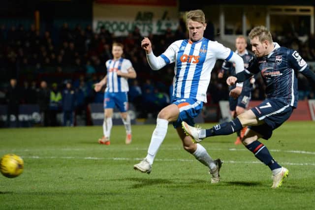 Ross County's Michael Gardyne makes it 3-2 against Kilmarnock. Picture: Alan Harvey/SNS