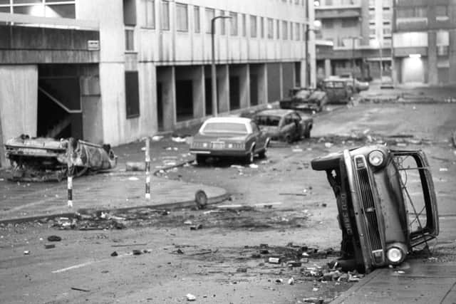 A deserted street in Tottenham, following the Broadwater Farm riots. Picture: PA