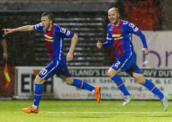Joy for Liam Polworth as he celebrates scoring the winner. Picture: SNS Group