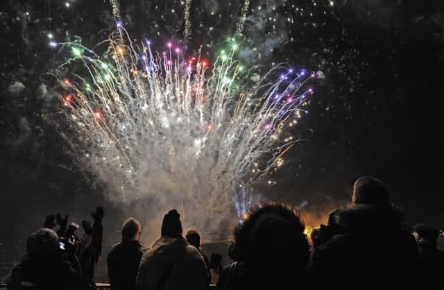 Fireworks at the Torchlight Procession in Edinburgh. Picture: Neil Hanna