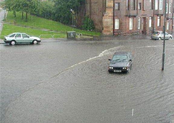 Flash flooding heavily afflicted Glasgow's East End in July 2002. Image: Glasgow City Council/Scottish Water