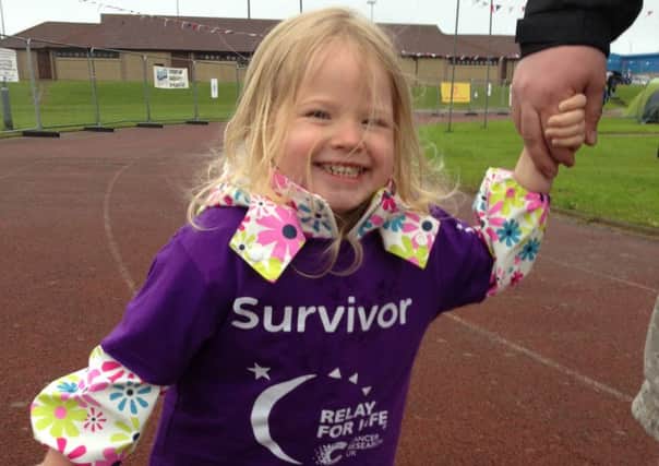 Nicole Millar, four, at the Race for Life relay in Peterhead.
