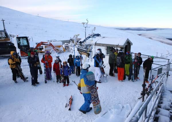 Skiers and snowboarders enjoy the conditions in the Cairgorms as skiing in Scotland finally gets under way. Picture: Peter Jolly