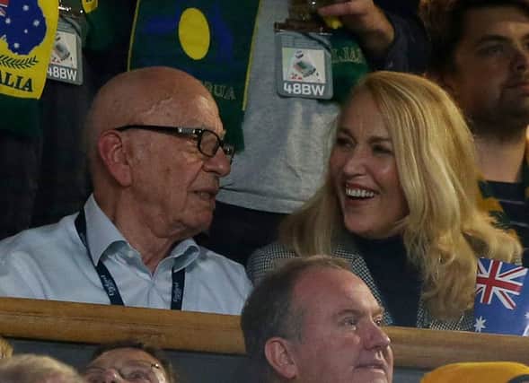 Rupert Murdoch and Jerry Hall. Picture: PA