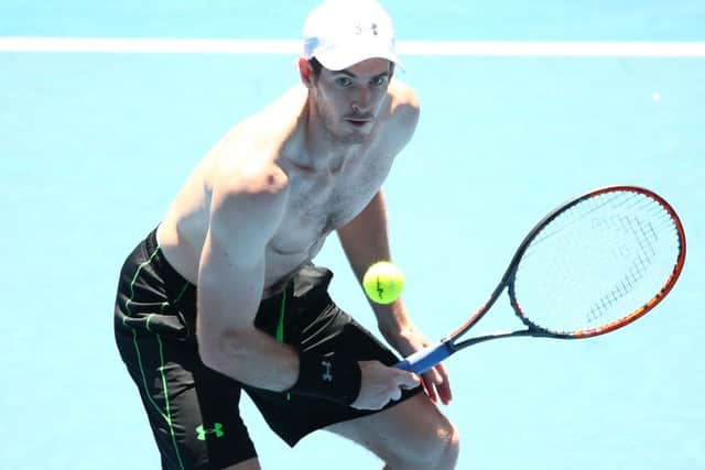 Andy Murray in training for his charge at the US Open crown. Picture: Getty
