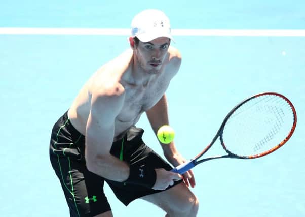 Andy Murray in training for his charge at the US Open crown. Picture: Getty