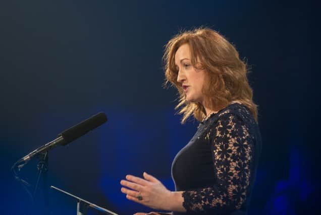 Shona McCarthy speaks at the 2013 Turner Prize in Ebrington in Londonderry