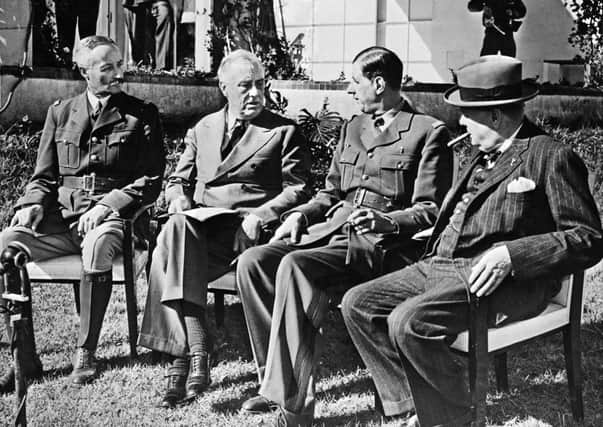 General Henri Giraud, left, and Gen de Gaulle met Roosevelt and Churchil in Casablanca in 1943. Picture: AFP/Getty Images