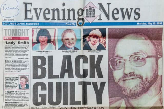 How the Edinburgh Evening News reported his conviction in 1994. Picture: Ian Georgeson
