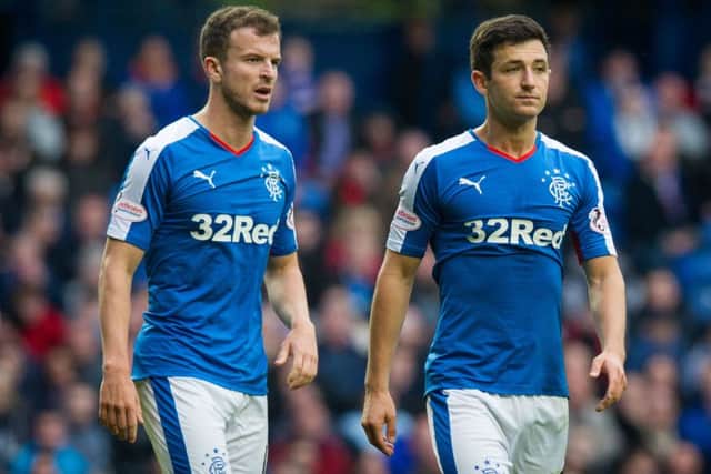 Rangers midfield duo Andrew Halliday and Jason Holt (right) have each signed on until 2020. Picture: SNS
