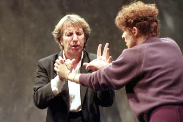Alan Rickman and Suzanne Bertish in the Ninigawa Company's production Tango at the End of Winter, playing the King's theatre during Edinburgh Festival 1991.