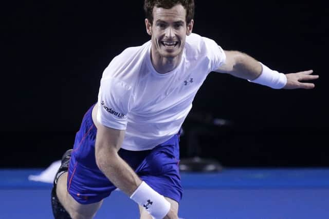 Andy Murray training in Melbourne ahead of the Australian Open. Picture: Mark Baker/AP