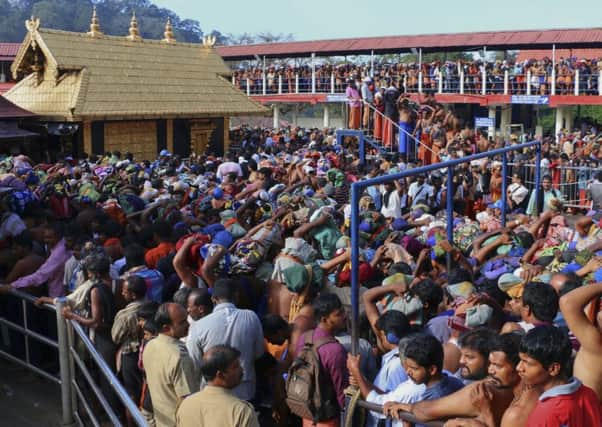 Hindu worshippers on pilgrimage at the Sabarimala temple. Picture: AP