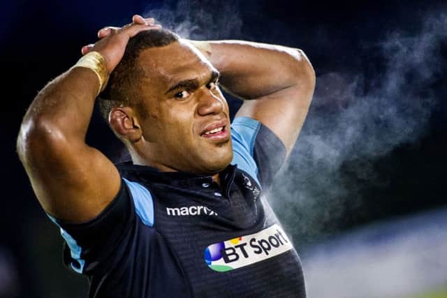 Leone Nakarawa has already encountered Northampton in Glasgows 15-26 Champions Cup defeat at Scotstoun in November, left, and hopes to turn the tables at Franklins Gardens today. Photographs: Gary Hutchison/SNS/SRU