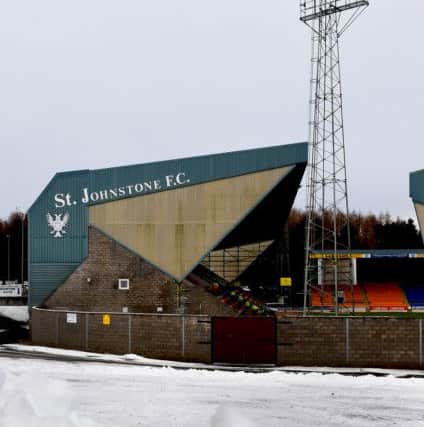 A snowy McDiarmid Park - St Johnstone left O'Halloran out of the squad to play Hamilton. Picture: SNS Group