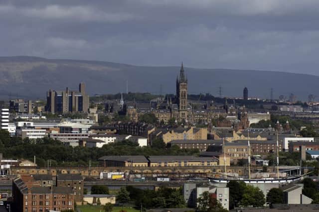 Glasgow University tower dominates the skyline above the River Clyde. Picture: Donald MacLeod