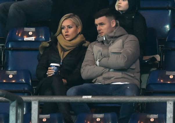 Prospective signing Anthony Stokes watches Hibs yesterday. Picture: SNS