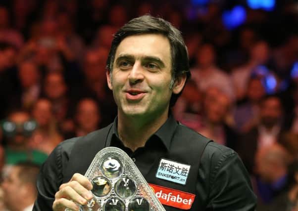 Ronnie O'Sullivan equals Stephen Hendry's tally of six. Picture: PA