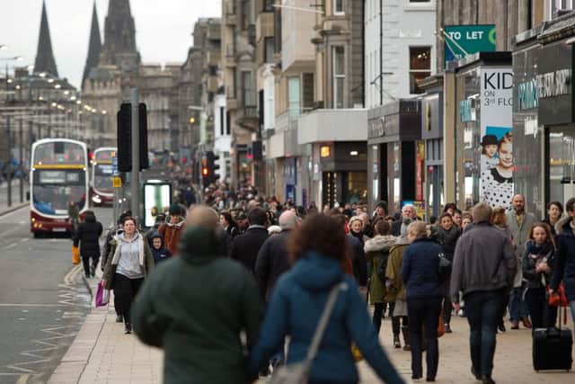 Shopper numbers rose slightly in Scotland last month