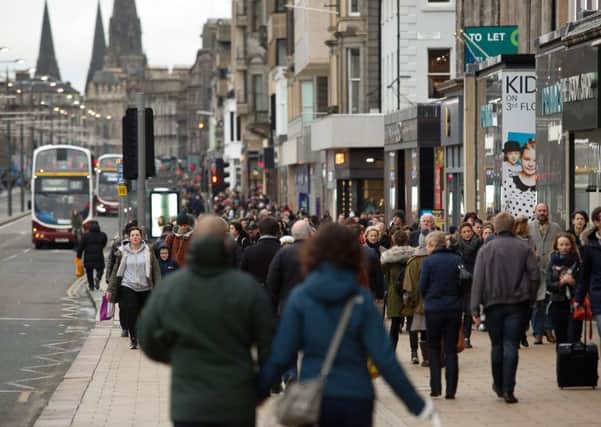 Shopper numbers rose slightly in Scotland last month