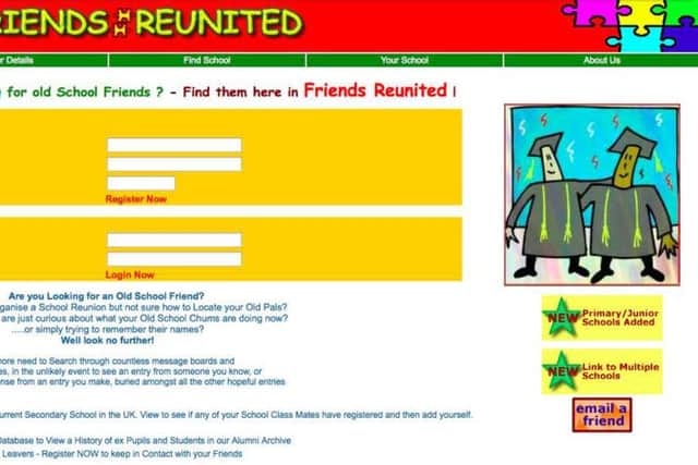 The Friends Reunited website as it was first created in 2000. Image: Steve Pankhurst