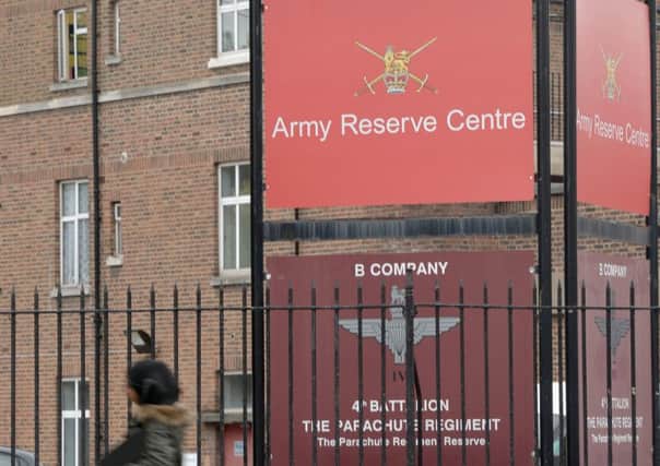 The Parachute Regiment Territorial Army Barracks in White City, London, was alleged to be identified as a possible target. Picture: PA