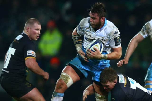 Ryan Wilson, centre, is accused of committing the offence during Glasgow's loss to Northampton. Picture: Getty
