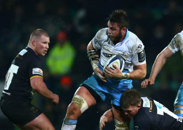 Ryan Wilson, centre, is accused of committing the offence during Glasgow's loss to Northampton. Picture: Getty