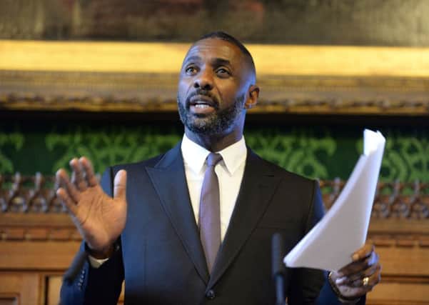 Idris Elba delivers a speech about diversity in television for Channel 4's 360 diversity event at the Houses of Parliament. Picture: PA