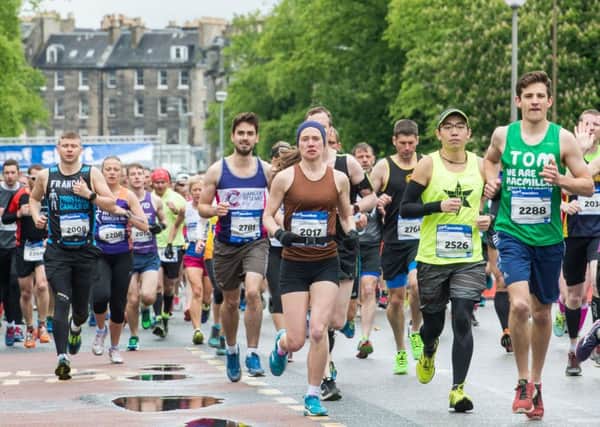 Around 30,000 runners took part in the 2015 Edinburgh Marathon. Picture: Ian Georgeson