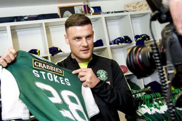 Anthony Stokes is unveiled as Hibernian's newest loan signing. Picture: Craig Williamson/SNS
