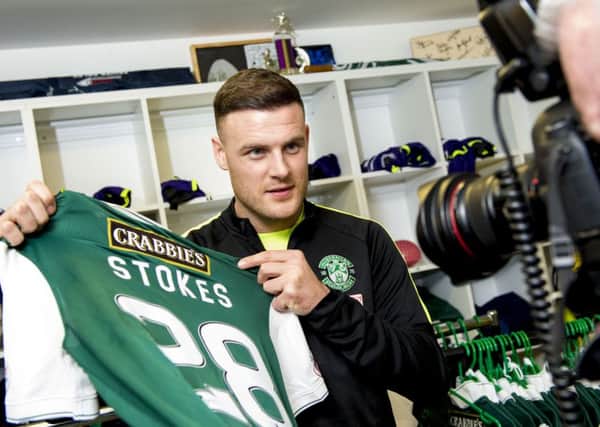 Anthony Stokes is unveiled as Hibernian's newest loan signing. Picture: Craig Williamson/SNS
