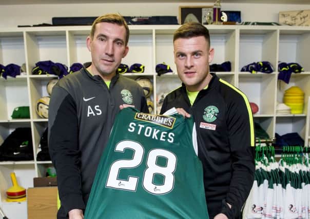 Alan Stubbs, left, who unveiled Anthony Stokes this week, is expected to give the striker his debut against St Mirren today. Picture: SNS