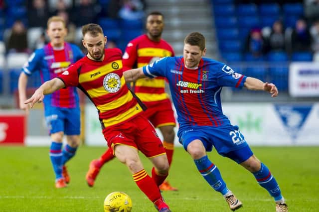 Partick Thistle's Abdul Osman and Inverness CT's Iain Vigurs in action. Picture: SNS