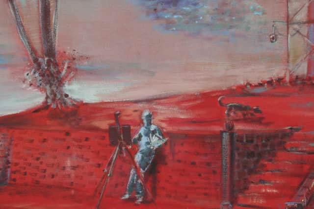 Painter (red), 1985, by Merlin James