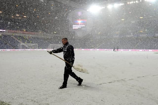 Scottish football games during the winter months can often be hit by snow. Picture: Lisa Ferguson