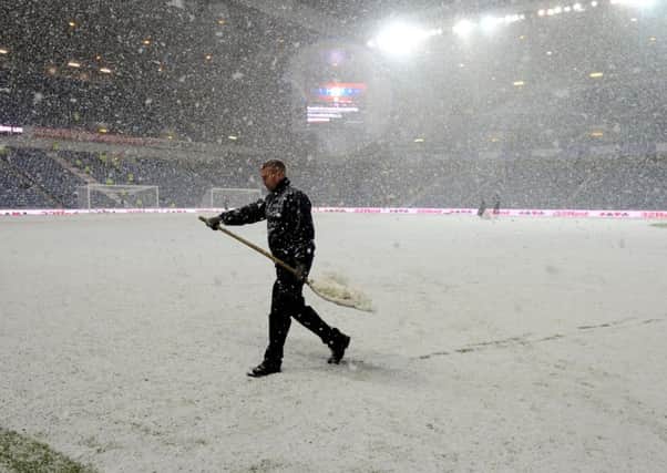 Scottish football games during the winter months can often be hit by snow. Picture: Lisa Ferguson