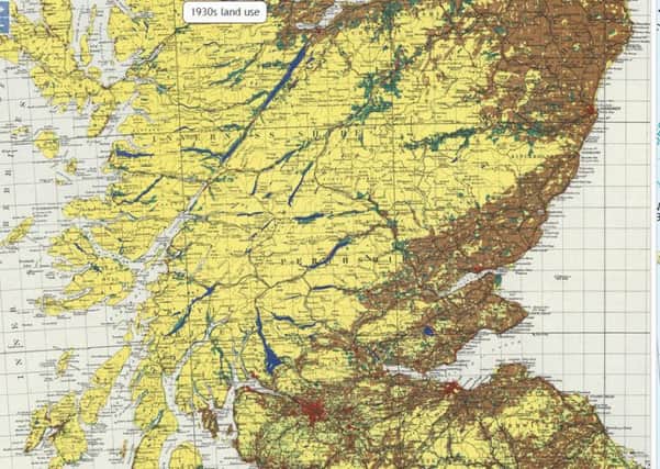 The NLS interactive map compares Scottish land use in the 1930s with 2015. Picture: NLS/ HES